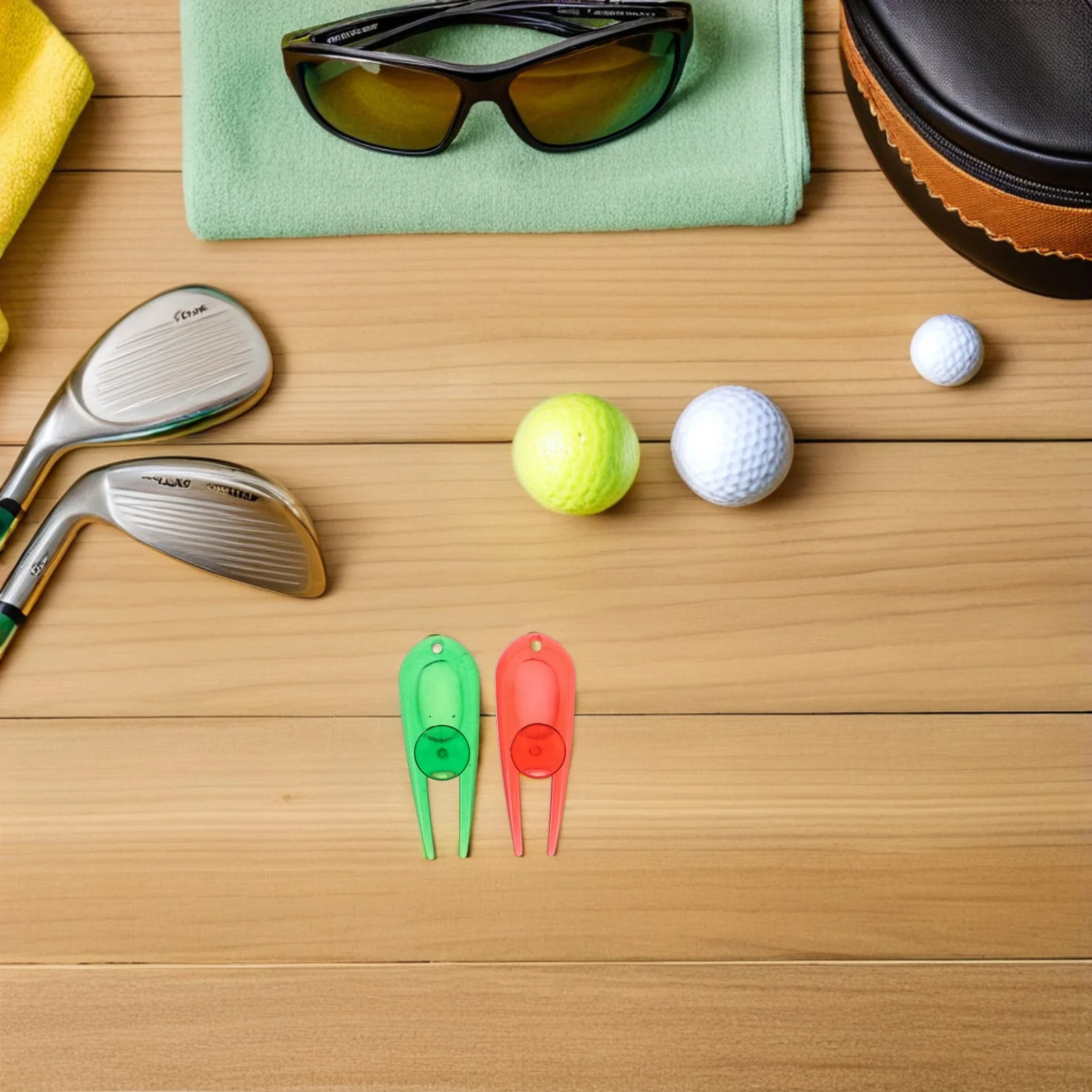 

8pcs Divot Repair Plastic Compact Ball Marker Set For Lightweight Portable Accessories Divot Tool Pitch