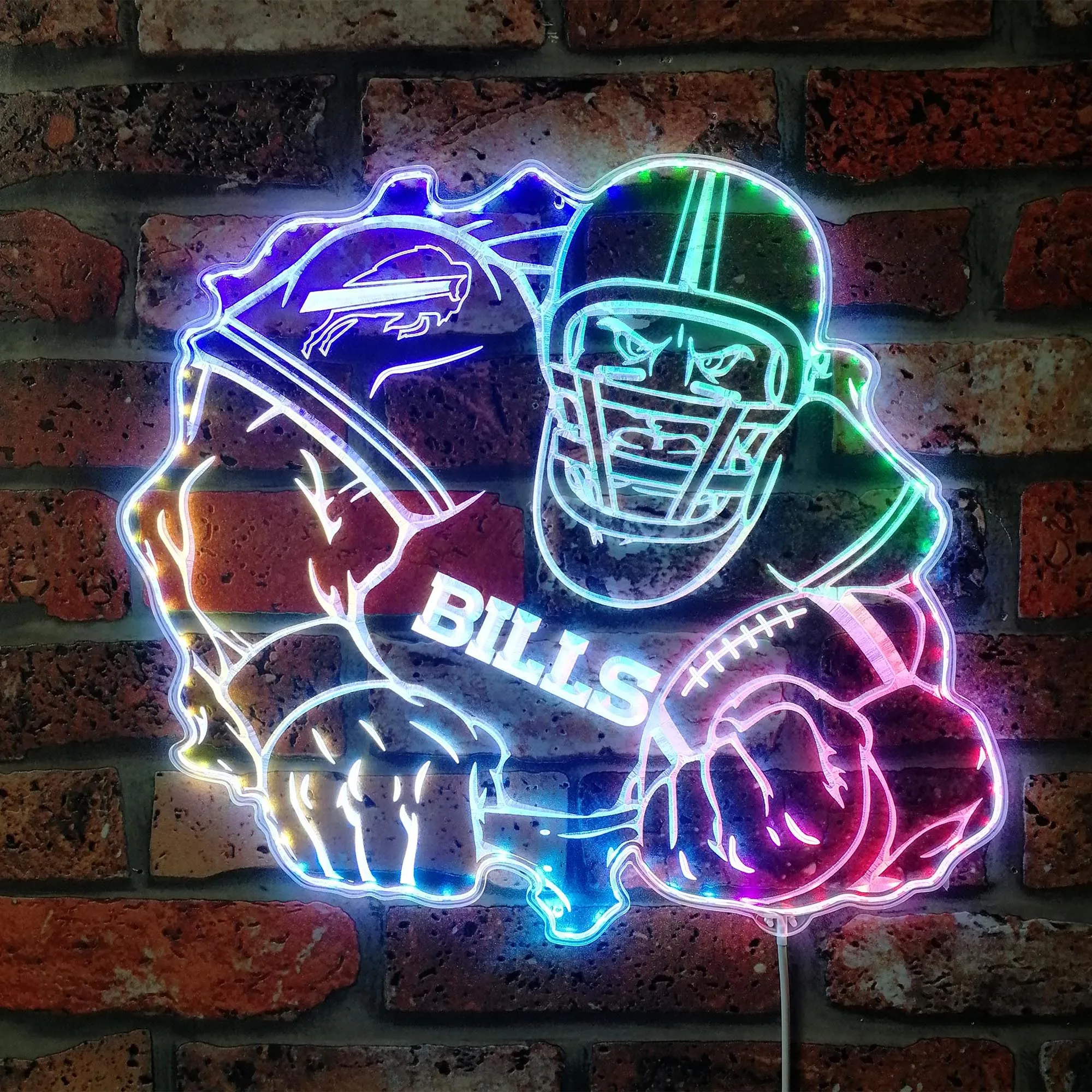 Bills Sports Bar Dynamic RGB Edge Lit LED Sign