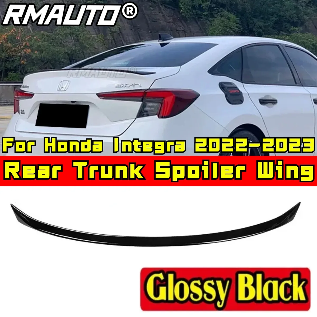 

For Honda Integra 2022 2023 Rear Spoiler Wing Body Kit ABS Plastic Car Rear Trunk Spoiler Rear Trunk Spoiler Car Accessories