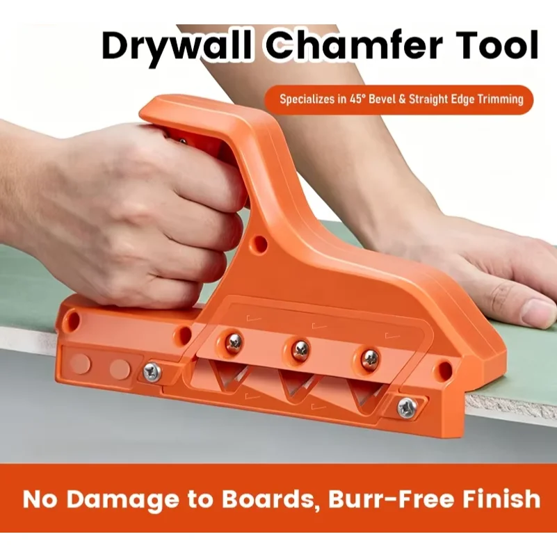 45° & 60° Chamfer Plane, Drywall V-Groove Trimming Cutter, Dual-Purpose Tool for 45-Degree Bevel & Straight Cutting Groovi