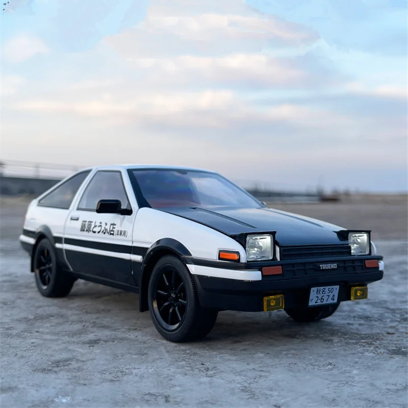 

1:18 Movie Car INITIAL D AE86 Alloy Sports Car Model Diecast Metal Track Racing Car Vehicles Model Sound and Light Kids Toy Gift