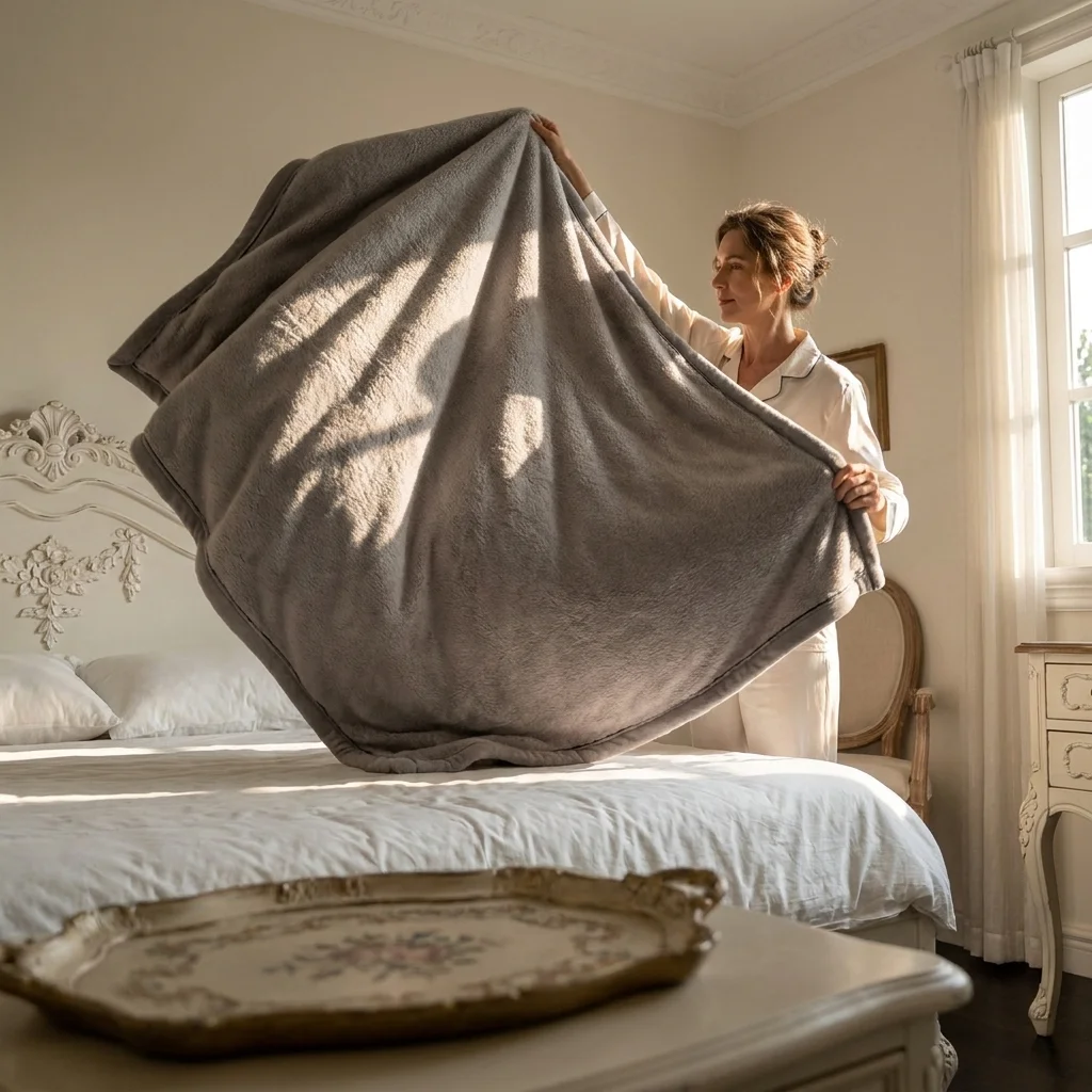 Short Plush Half Fleece Blanket  Silky Soft Cozy Throw  Lightweight Warm for Winter  Bedding Essentials