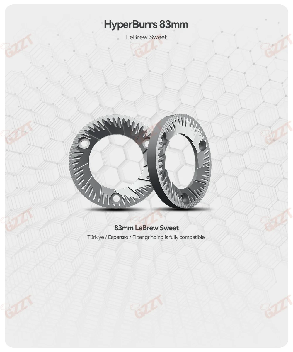 GZZT-HB HyperBurrs Electric Grinder Burr 64mm/98mm Grinding Disc Rockwell Hardness Pour Over/Espresso SSP CNC Machined Burrs