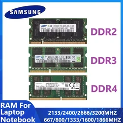 SAMSUNG Laptop Memoria DDR4 DDR3 DDR2 SODIMM Ram 16GB 8GB 4GB 2GB Notebook Memory 3200 2666 2400 1866 1600 1333 1066 667MHz RAM