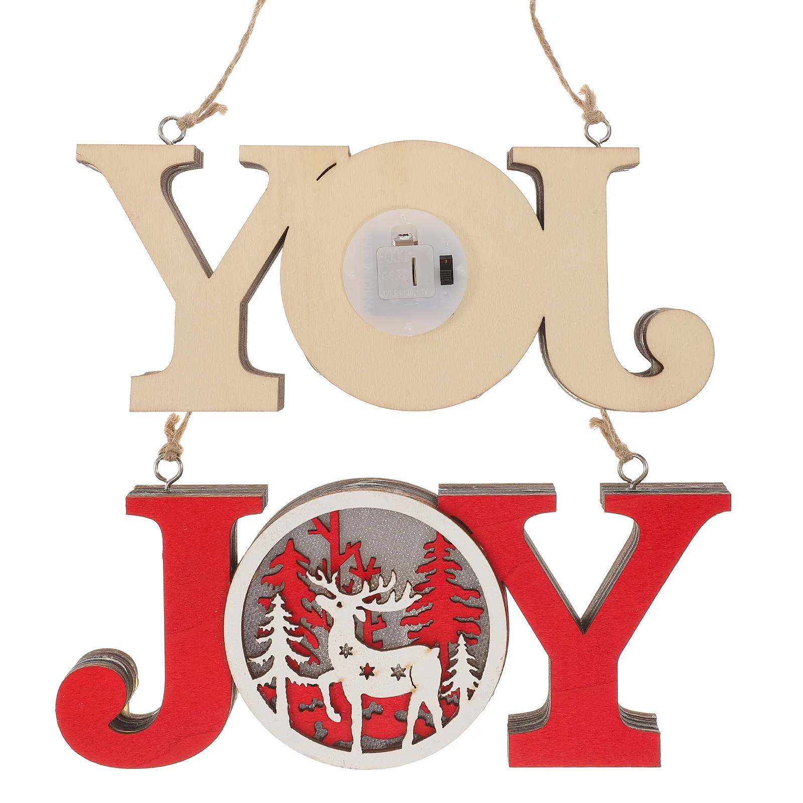 

Christmas Decorations Lights Wooden Letter Lighting Craft Joy Pendant Decorate Child Outdoor