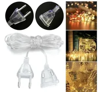 3M 5M Power Extension Cord For EU Plug LED Holiday Light String Extension Standard Switch Cable Christmas Curtain Light