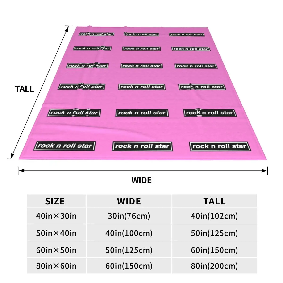 Rock N Roll Star Blanket Flannel Sofa Throw Blanket Multi-function for Home Bedroom Office Throws Bedspread Quilt