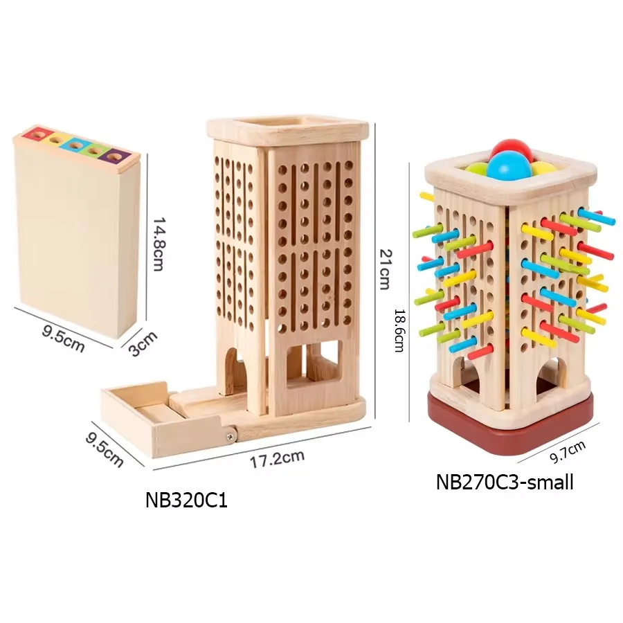 Montessori Game Wooden Stick Tower Toy With Sticks Dice Motor Skills Development Stick Counting Math Educational Toy For Kids
