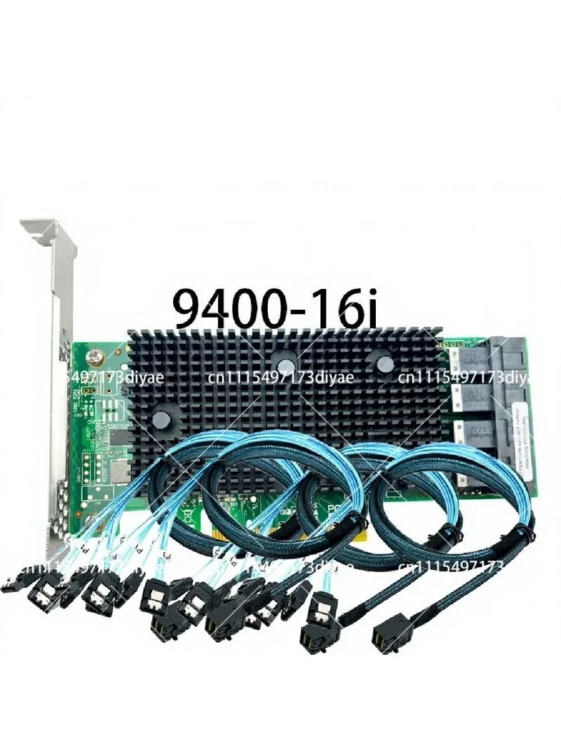 16 Ports 12Gbps PCIe SATA SAS HBA Controller Card NVMe Support with 4x SFF-8643 Cables