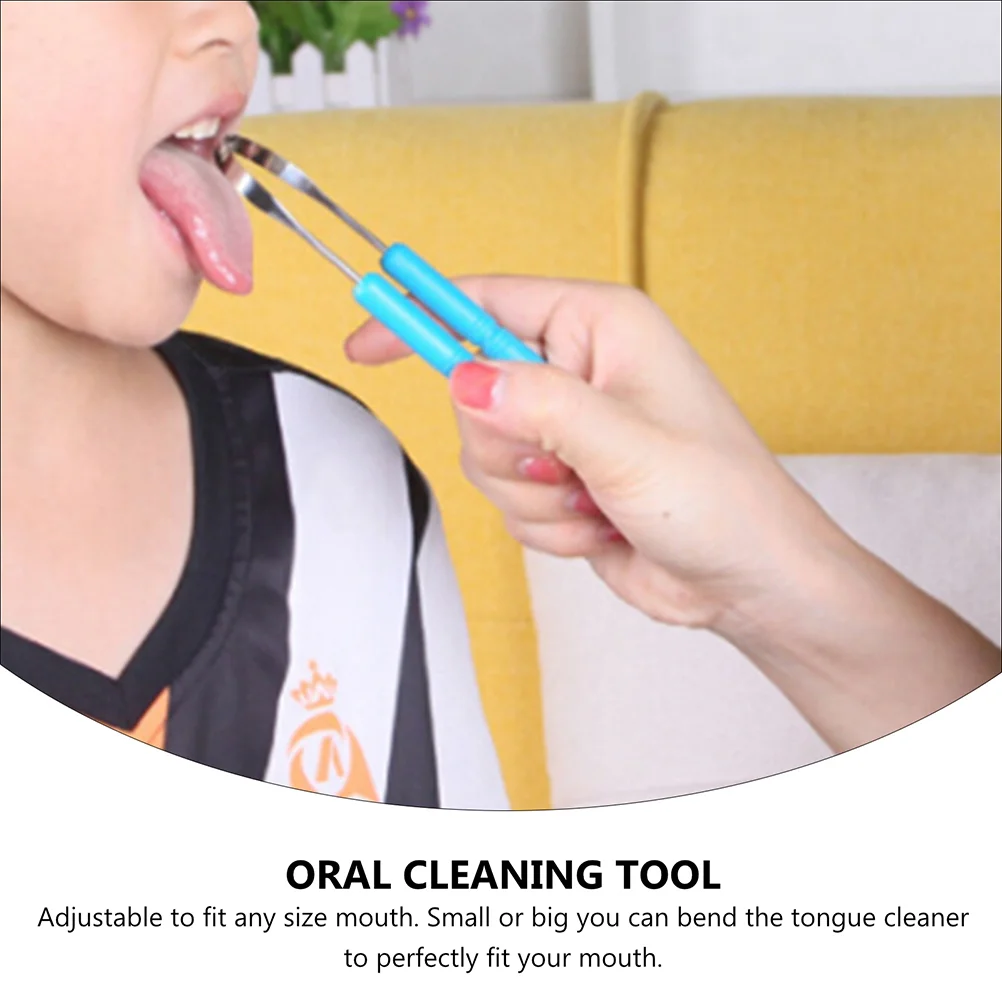 3 Pcs Tongue Scraper Portable Cleaner Stainless Steel Ergonomic Handle Scraping Tool Abs Set Adjustable