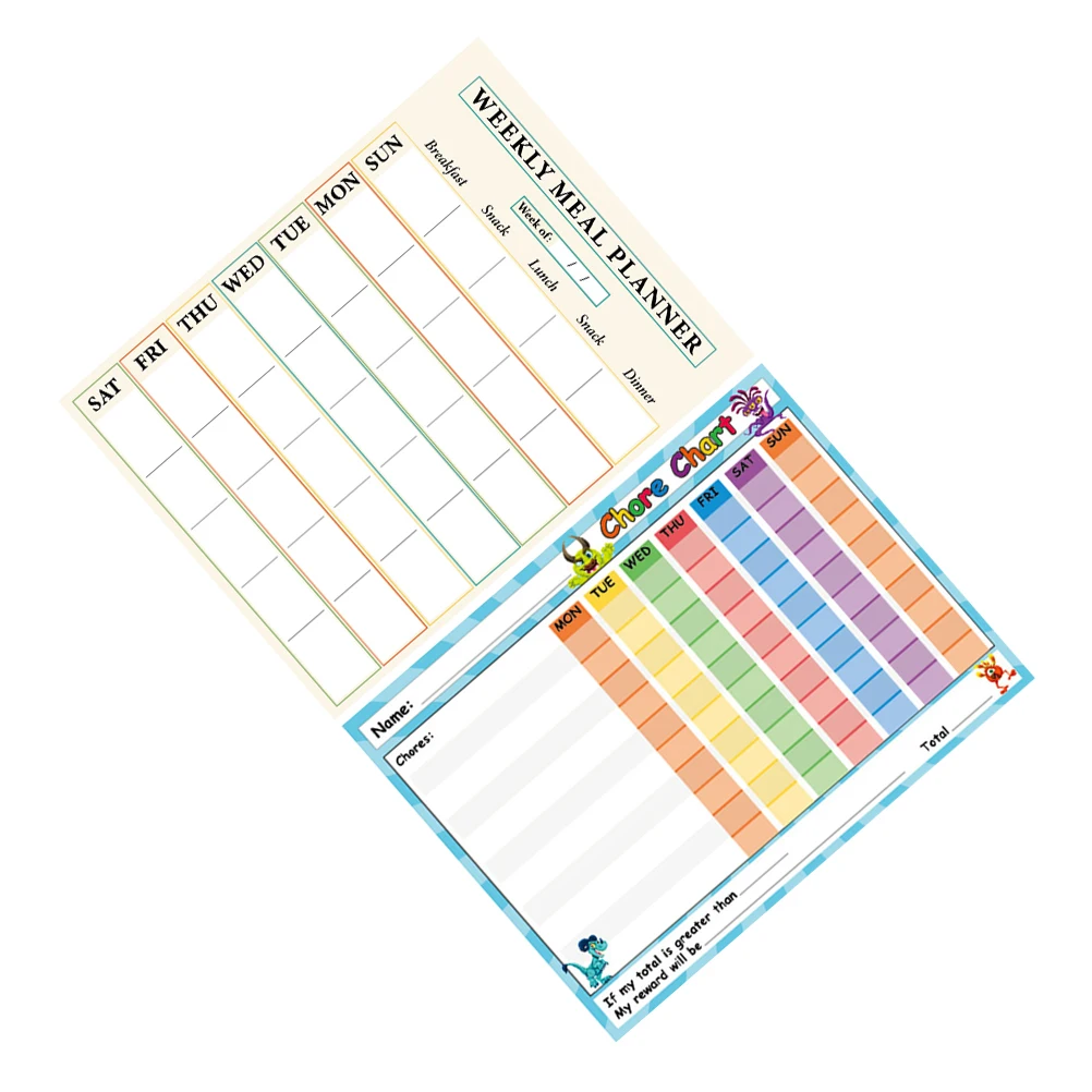 

2pcs Self Adhesive Whiteboard Stickers Kids Room Dry Erase Poster Classroom Wallpaper PVC Behavior Charts Reward Learning