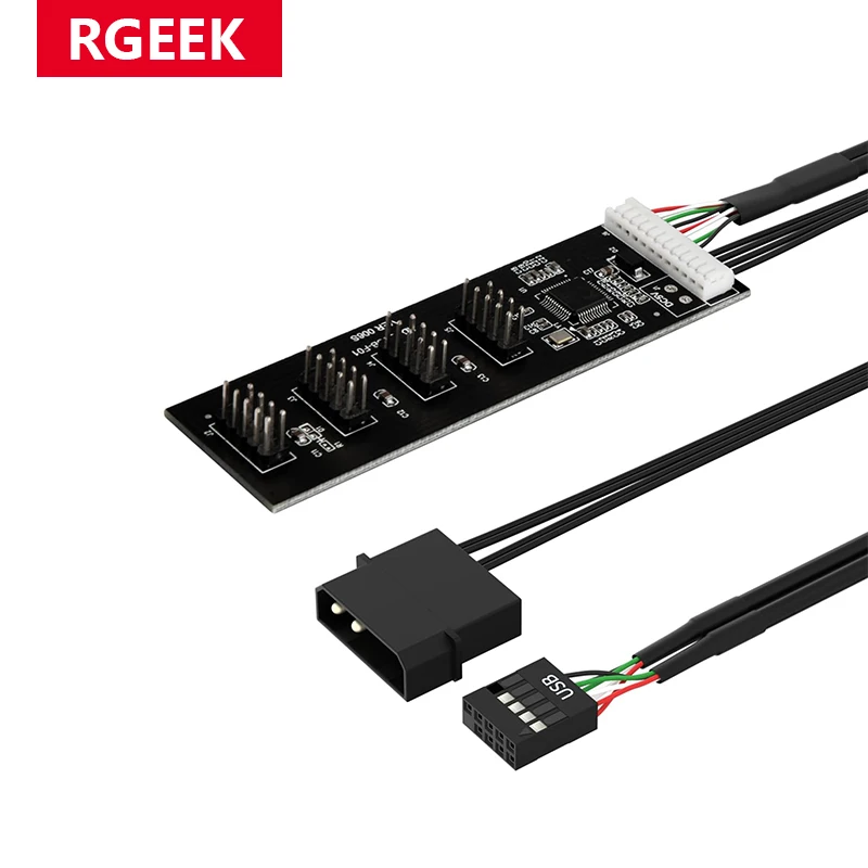 RGEEK 9Pin USB2.0 to 4 x 9Pin Ports Extension Splitter, USB 2.0 Header Internal USB Hub Splitter