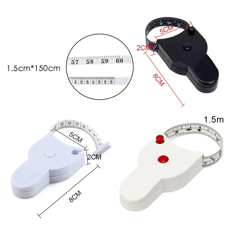 Self-tightening Body Measuring Tape Ruler 150cm/60inch Accurate Fitness Caliper Measuring Body Tape Measure