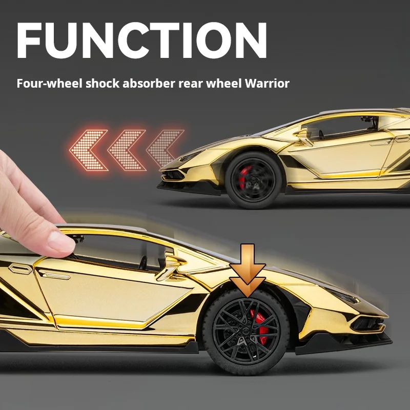 1:24 スケールミニチュア模型玩具スポーツカー合金ダイキャストスーパーカーサウンドライトドアオープンプルバック子供のためのギフト