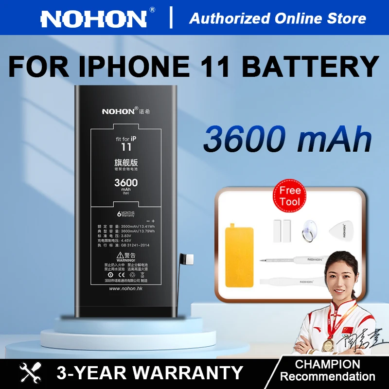 NOHON Battery for iPhone Replacement Battery for iPhone 5S SE SE2 6 6S 6Plus 6S Plus 7 7Plus 8 8Plus X XR XS XS Max 11 12Mini