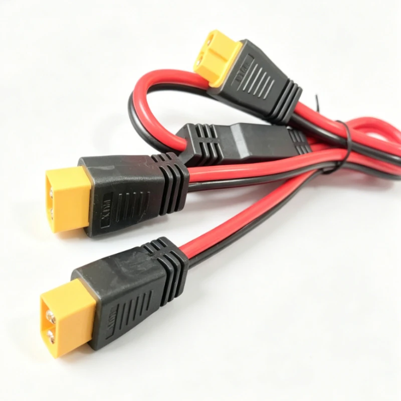 60cm 12AWG XT60 1 Female to 2 Male Y-Type Splitter Connector High Current Cable for RC Cars Drones Solar Panels and RV Use