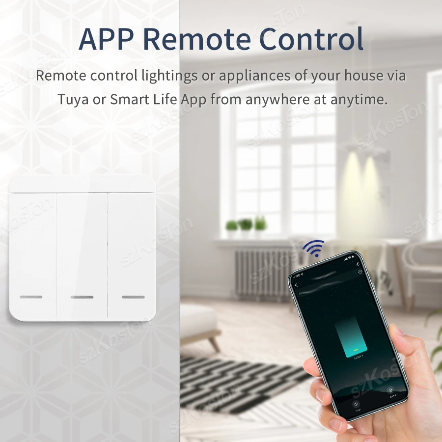 RF433 WiFi Smart Switch 2in1 Wireless Control Tuya 16A Mini Relay Receiver Smart Home Light Switch Module Work with Alexa Google