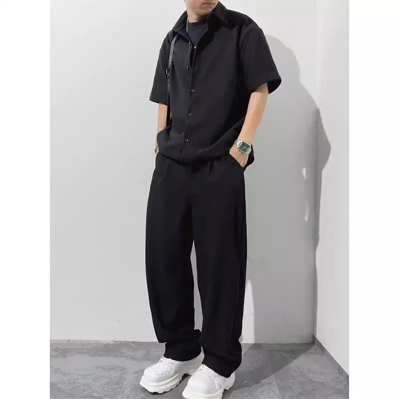 

Summer Large Size 300 Pounds Men's Casual Sportswear Set Loose Couple Two-Piece Short Sleeve Design Sensation Fashionable