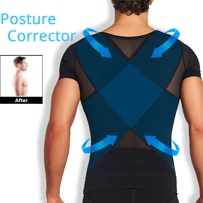 Men Mesh Body Shaper Shirt Weight Loss Shapewear Tank Top Abdomen Slimming Belly Compression Shirts Workout Waist Trainer