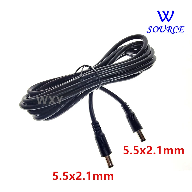 

18AWG DC Power Plug 5.5 x 2.1mm Male To 5.5 x 2.1mm Male CCTV Adapter Connector Cable 12V 10A Power Extension Cords 0.5m/1.5m