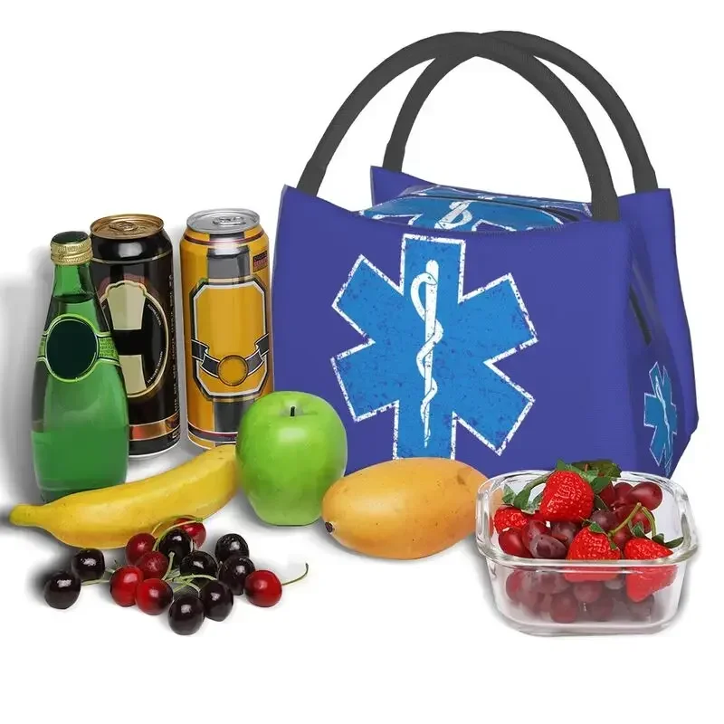 Emt Star Of Life Resuable Lunch Boxes Paramedic Ambulance Cooler Thermal Food Insulated Lunch Bag Office Work Pinic Container