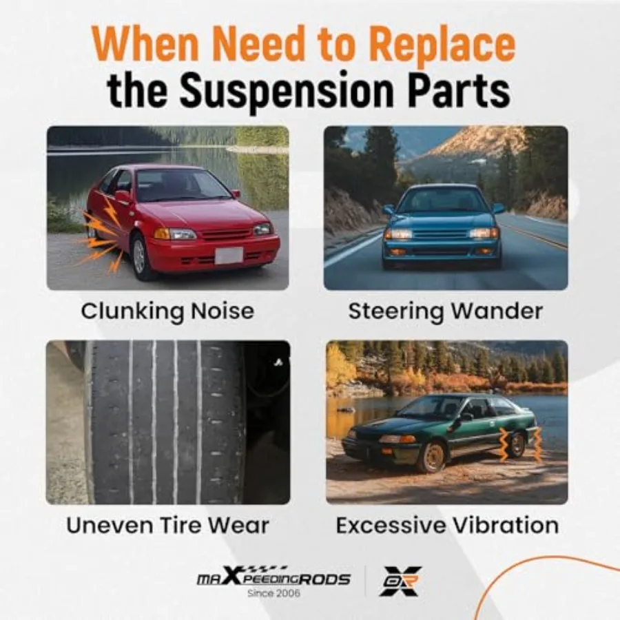 Kit de bras de commande supérieur avant pour Honda Civic 19962000, mise à niveau de Suspension avec Joints à rotule inférieurs, maillons de barre stabilisatrice, extérieur et intérieur, 12 pièces