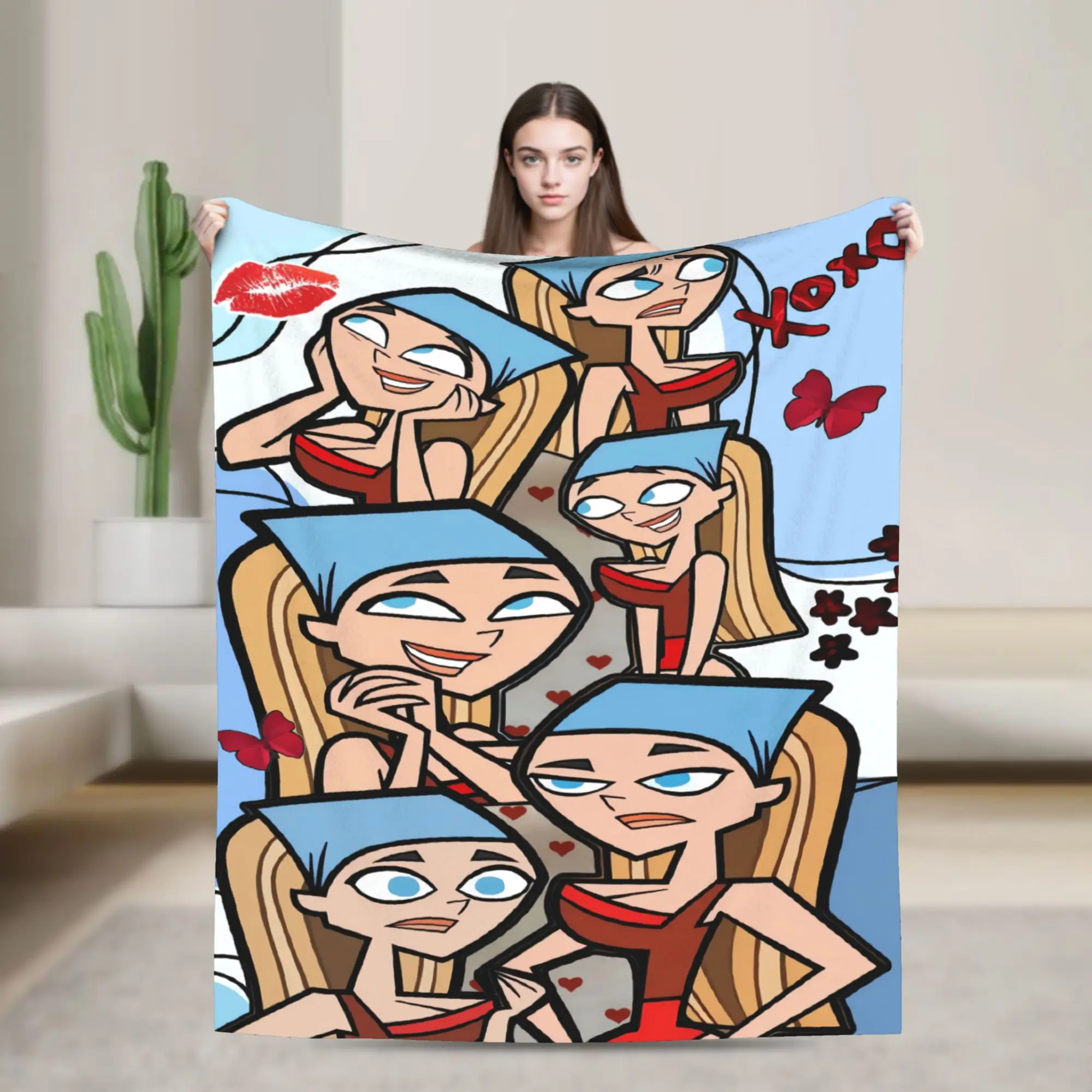 Total Drama Action Flannel Blanket Winter  Soft Throw Blanket for Child Living Room Aesthetic Bedspread Sofa Bed Cover