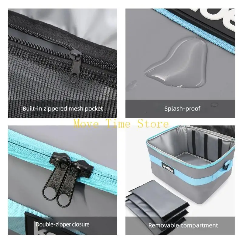 92ME Shoulder Carry Storage Bag with Insulated Interior, Wide Opening and Divider Layout for Beach Meal Carry, Board Use, Water