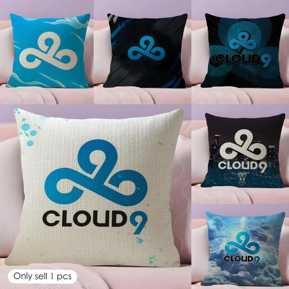 Classic C-Cloud-9 Cushion Cover Summer Coolness Linen Fabric Double-Sided Printing Pillow Case Sofa Home Decor Gift