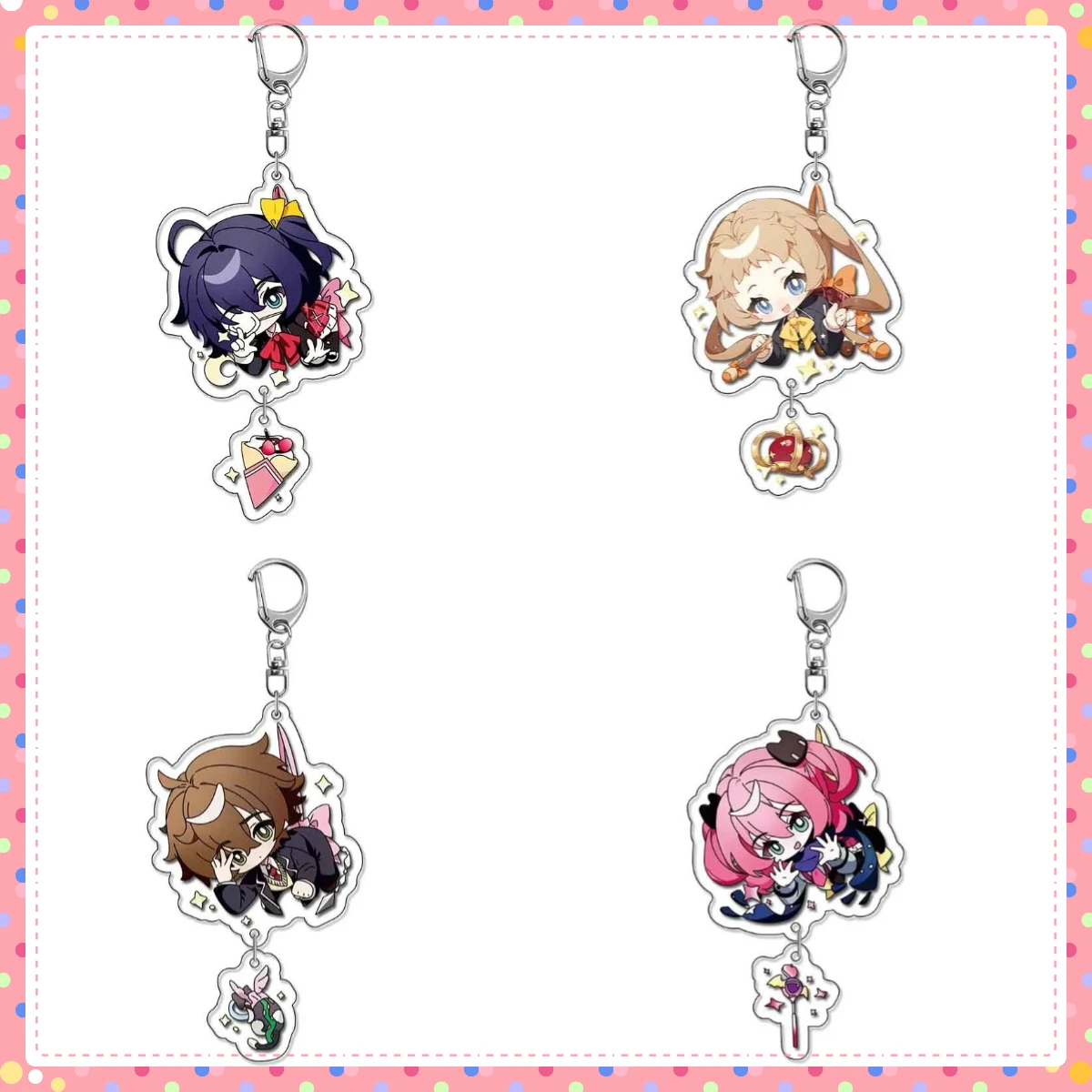 Anime Love Chunibyo & Other Delusions Takanashi Rikka Plastic Keychain Cute Cartoon Keyring Bag Tag Cos Accessories Collections