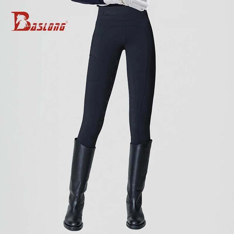 Baslong 승마 스포츠 여성용 바지 실리콘 미끄럼 방지 통기성 어린이 승마 바지 스트레치 바지 통기성 기사 바지