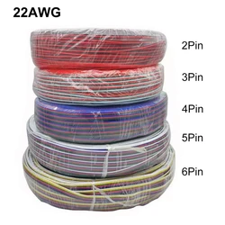 22AWG LED Strip Wire 2/3/4/5/6Pin 5V 12V Extension Electric Cable For WS2812B WS2811 5050 RGB RGBWW LED Lights Car Speakers Auto