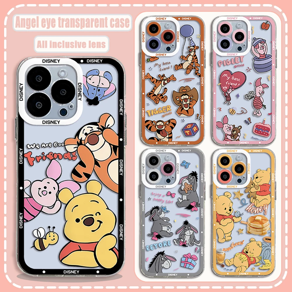 Poohs Bear eeyore piglet Tigger Phone Case For iPhone 15 14 13 12 11 Mini Pro Max X XR XSMax 6S 7 8 Plus SE Clear disneys Cover