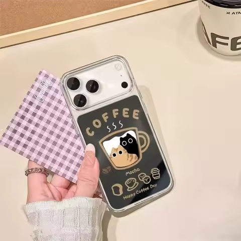 Cute Cat Mirror Phone Case For Tecno Camon 40 30 19 17 Pro Spark 20 Pro Plus 10C 10 20C 7 7T GO 2024 Pop 8 7 5 LTE Pro 3 Cover