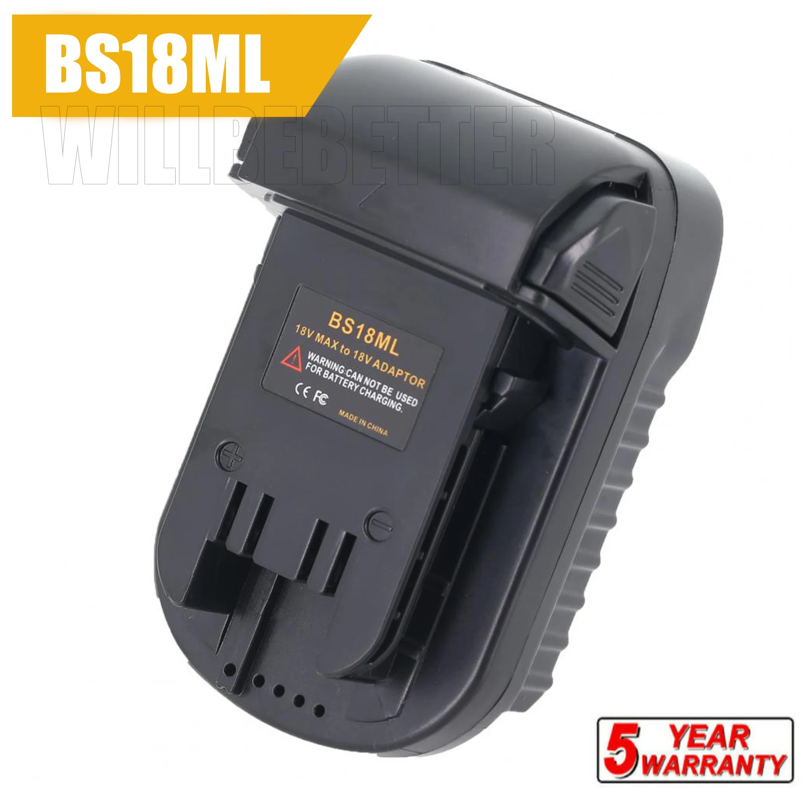 Ferramenta Elétrica de Lítio sem Fio Bs18ml Conversor Adaptador para Bateria Li-ion Bosch 18v para Milwaukee Home Tool Bs18ml
