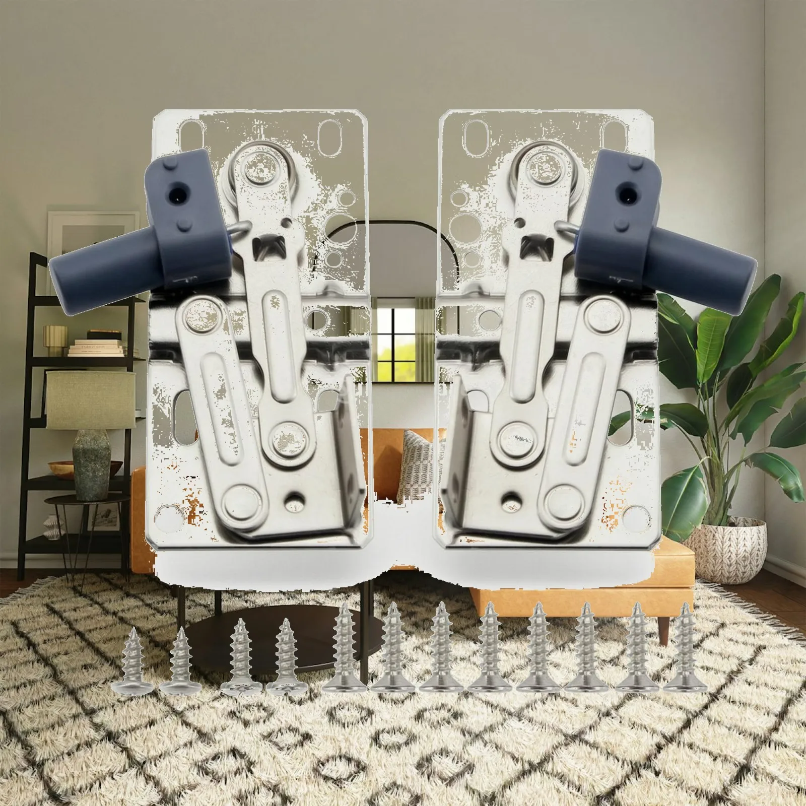 Soft Close Cabinet Hinge for Kitchen Cupboard Door with Folding Support Arm and Screws for Vanity