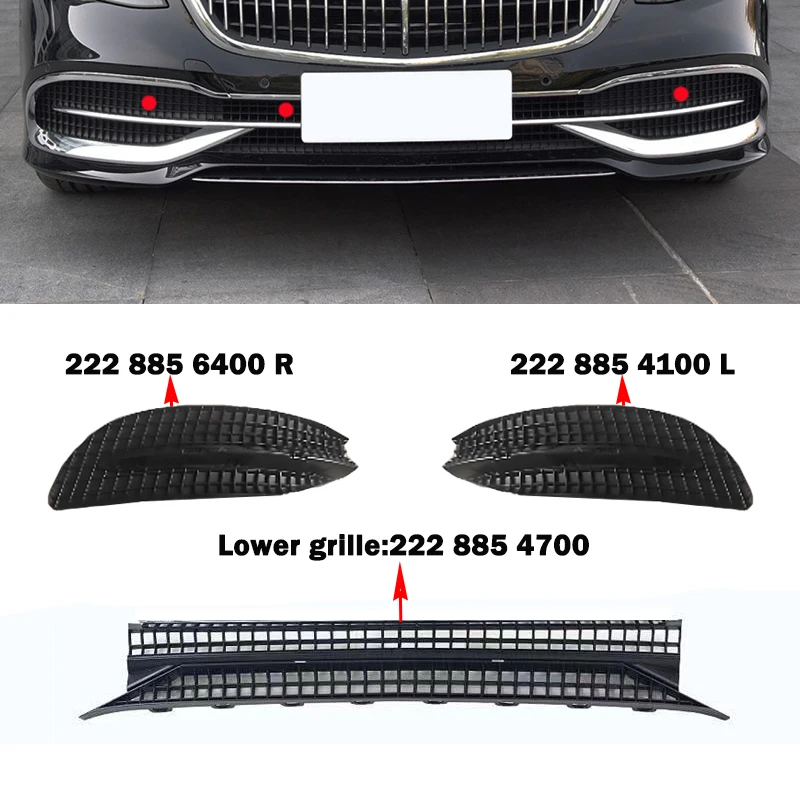 A2228854500 A2228854600 A2228854700 A2228854800 Front Lower Grill Bumper Radiator Grille Chrome Trim For Maybach S Class W222