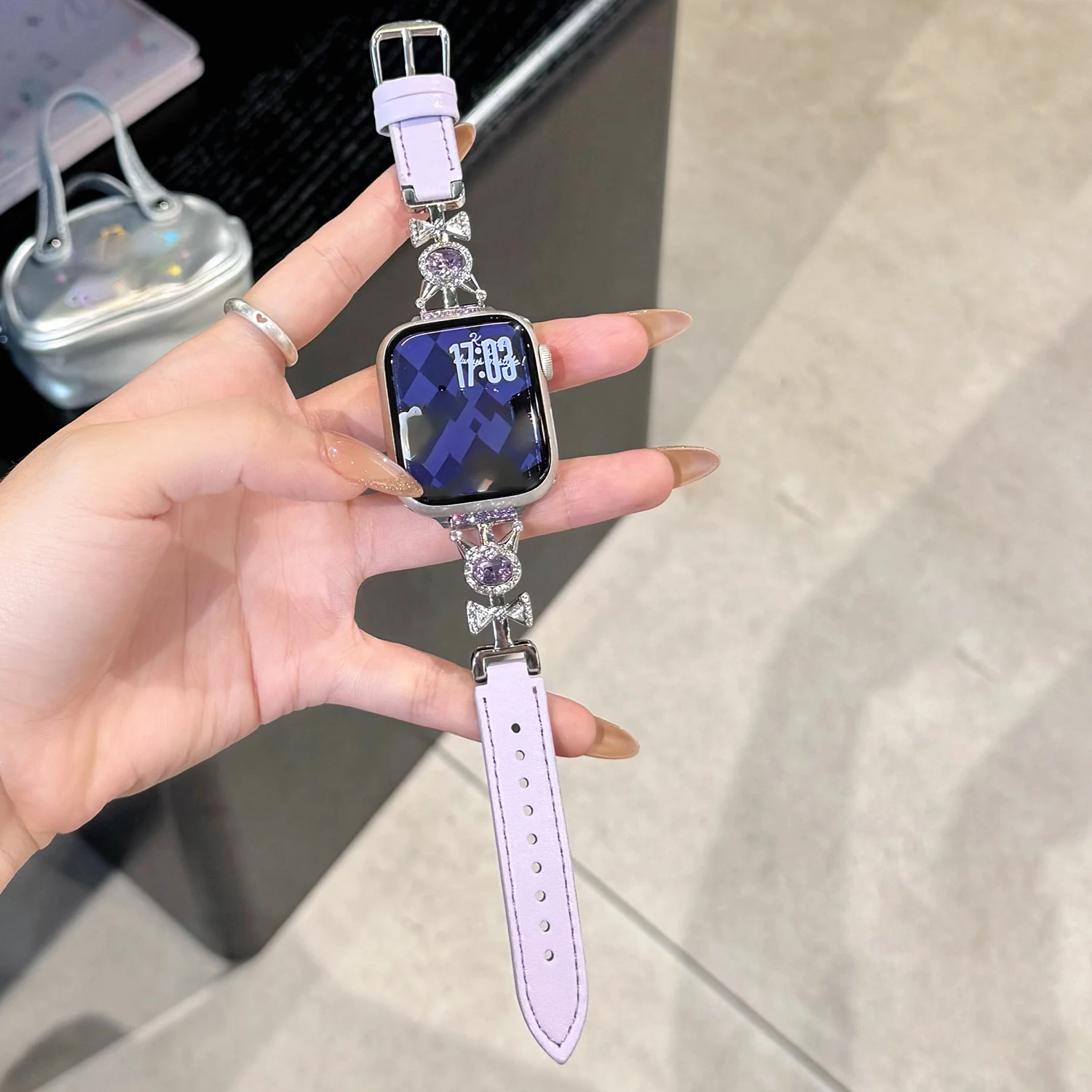 Sparkling Diamond Bow Metal Strap  for Apple Watch S11/10 46 45 44 42-38mm Female Strap for IWatch 9 8 6 5 SE-1