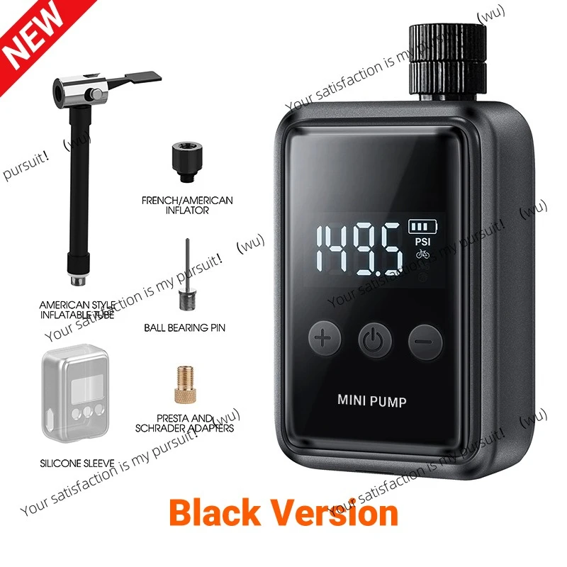 

150 PSI Portable Pocket Bike Pump Electric Air Pump Rechargeable Compressor Tire Inflator For Bicycle Tire with Digital Gauge