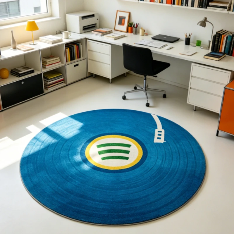 Halloween Skeleton 3D Vortex Round Area Rug Living Room Home Decor Bedroom Kitchen Hallway Floor Mat Laundry Doormat Dining Room