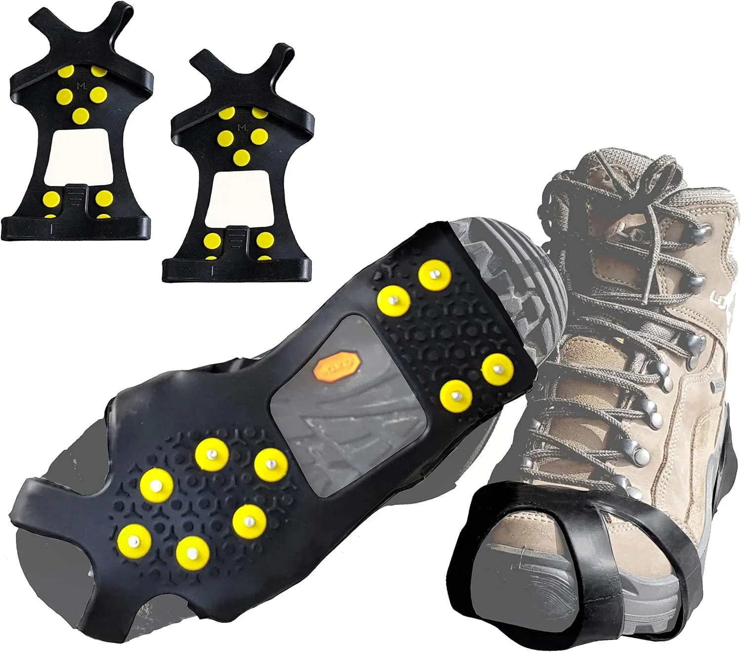 Winter Anti‑Slip Ice Grippers Shoe Spikes Crampons Snow Ice Cleats for Men Women Outdoor Walking Hiking Portable Shoe Covers