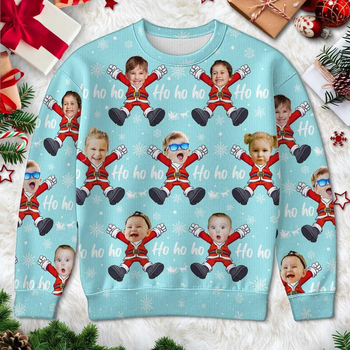 

Funny DIY Custom Photo 3D Print Christmas Ugly Sweater For Women Clothes Customize Personality Pullovers New Designer Sweatshirt