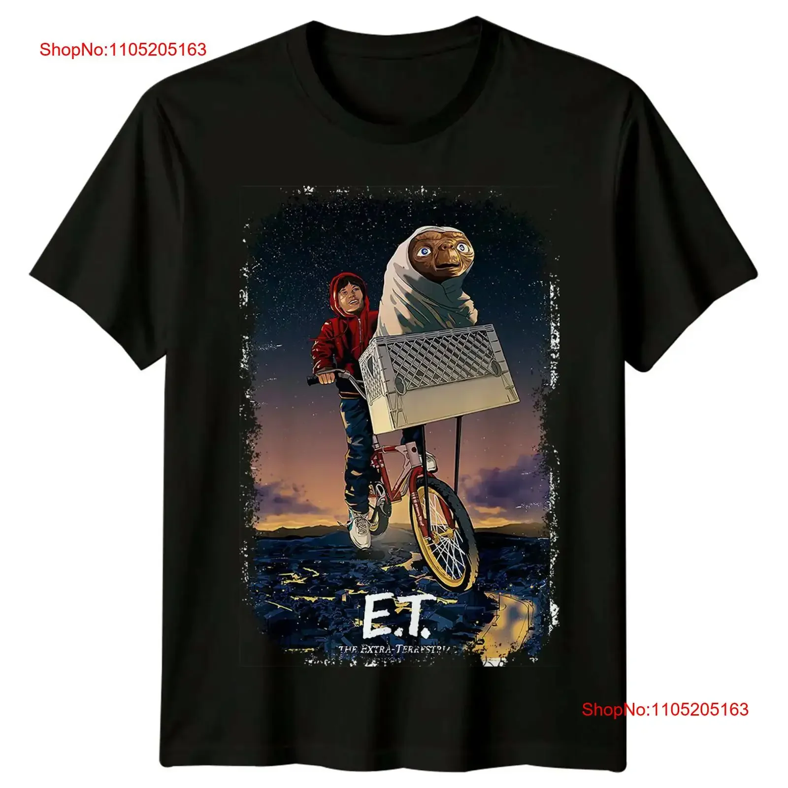 ET the Extra Terrestrial 1982 Movie Poster Inspired T Shirt Retro  vintage Washed Casual homme Versatile Soft Stylish