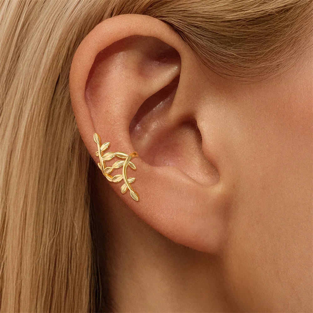 CANNER 1PC 925 Sterling Silver Smooth Tree Branch Ear Bone Clip Earring For Women Ins 6/8/10/12mm CZ Hoop Earring Jewelry Gift - view 4