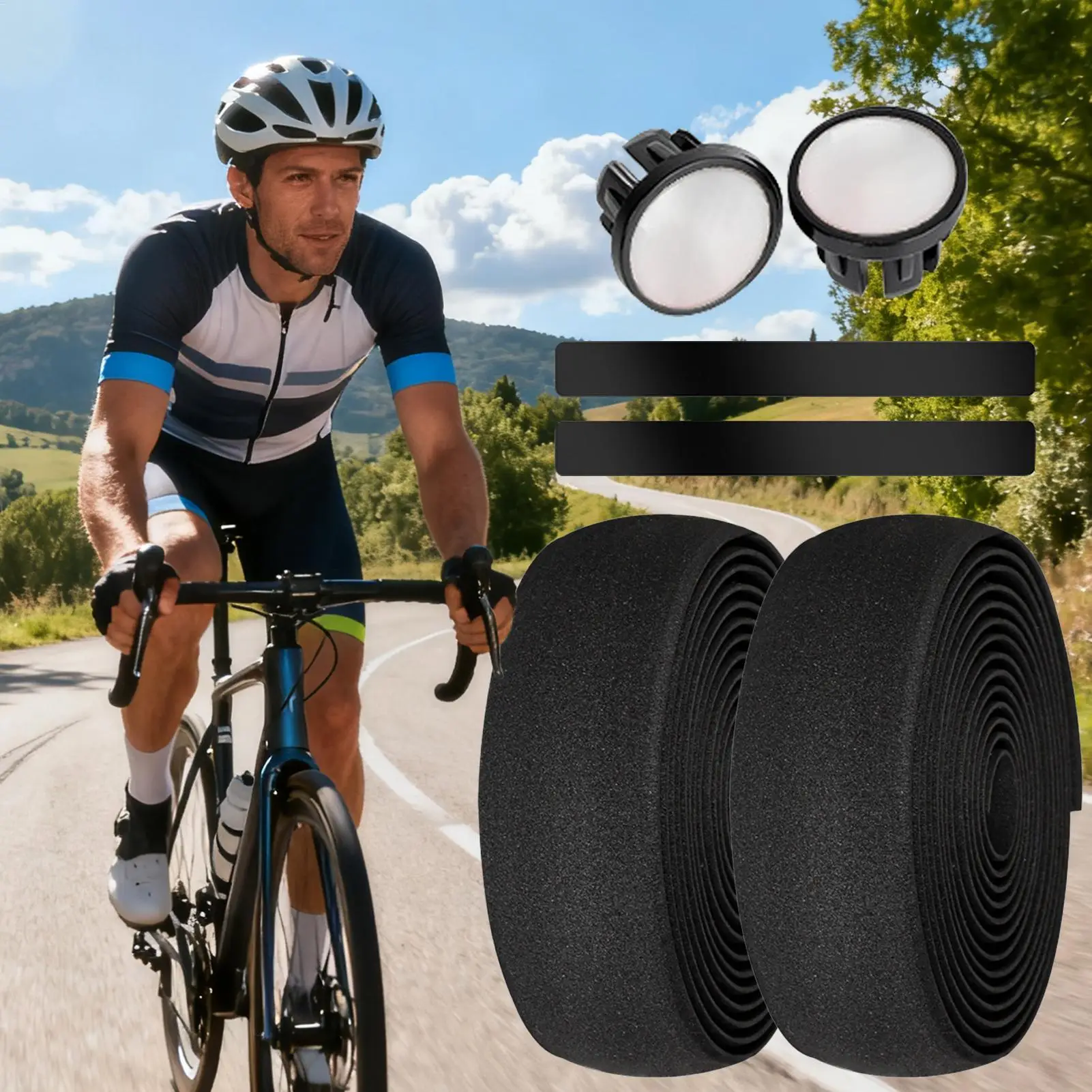 

Обертка на руль велосипеда, обертка из ЭВА, амортизирующая клейкая лента на руль для шоссейного велосипеда, комфорта езды на мотоцикле
