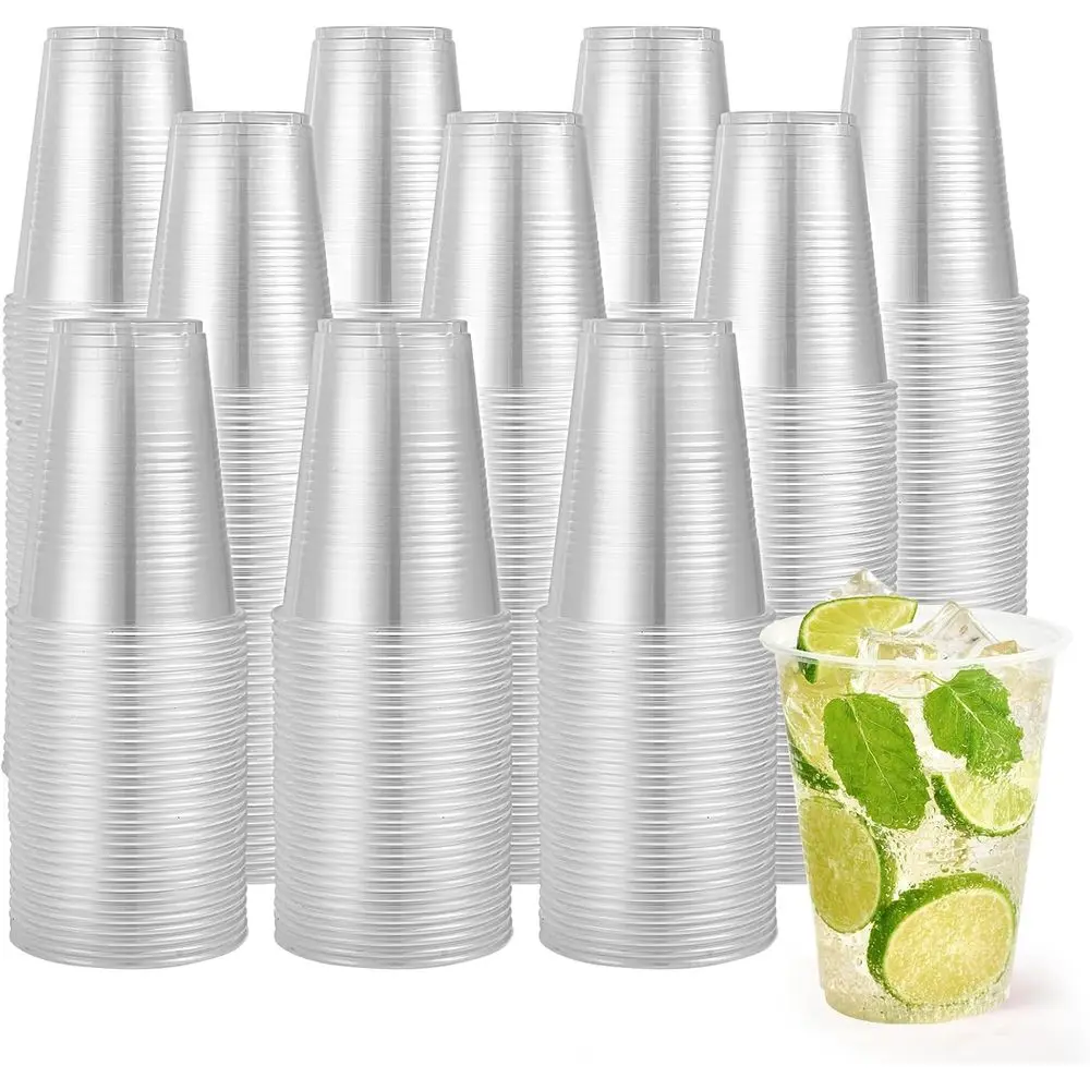 

1000 Count, 16 oz Disposable Clear Cups, Ideal for Hot & Cold Beverages, Water, Juice, Soda, Coffee
