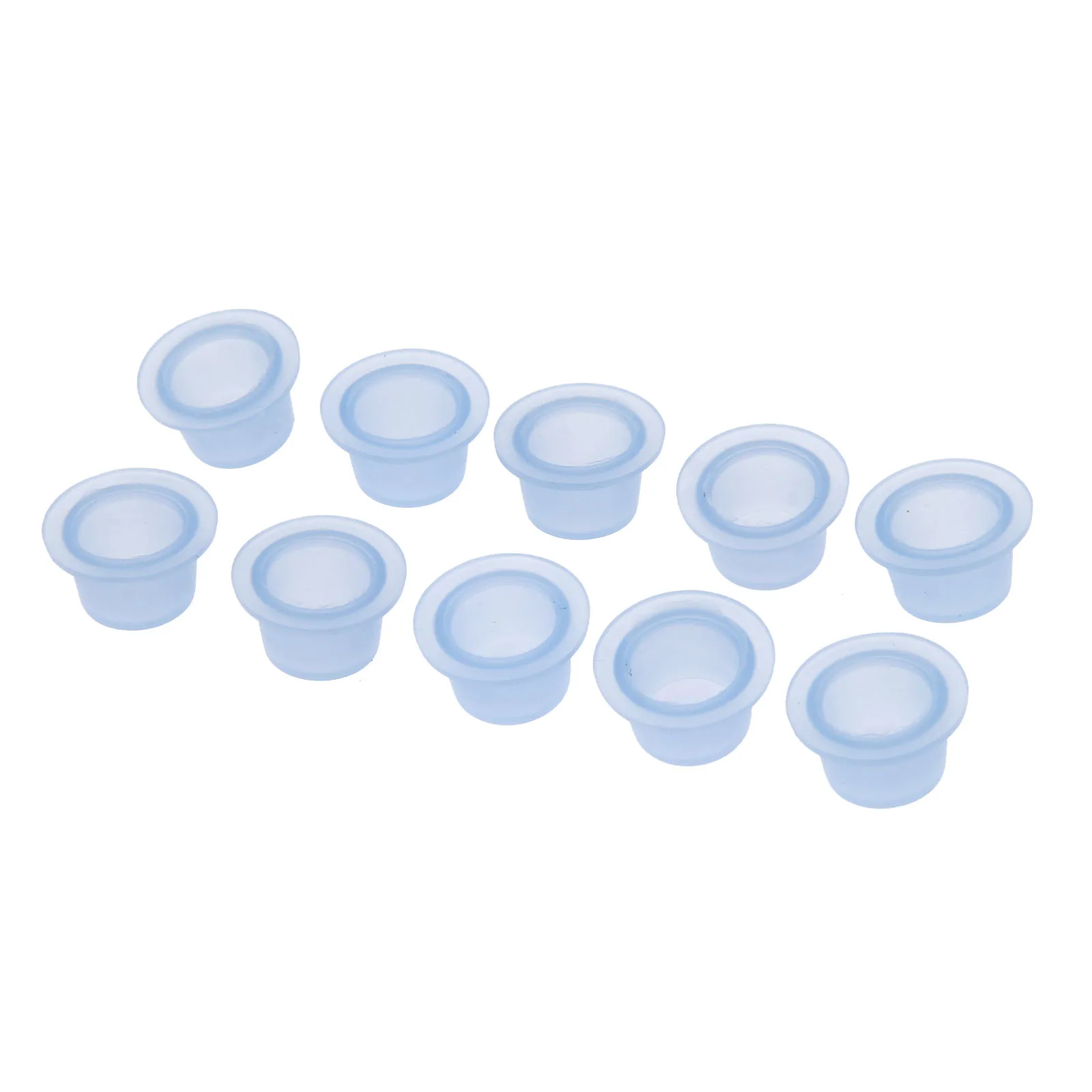 100pcs/lot Blue Soft Silicone Tattoo Ink Cups Disposable Permanent Makeup Eyebrow Lip Pigment Container Holder Cap 11mm*10mm