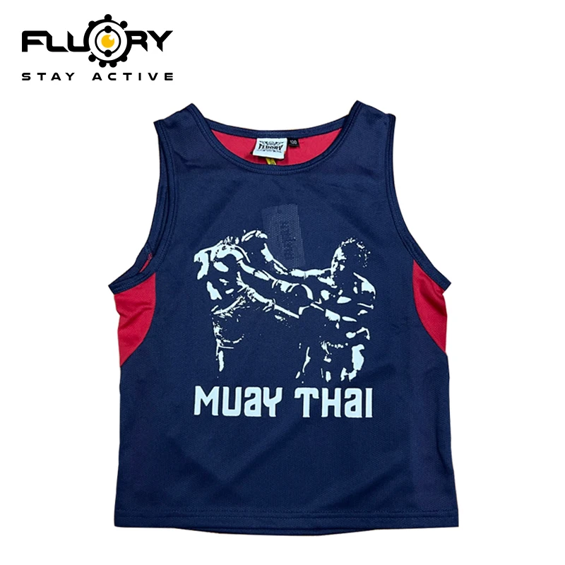 Fluory Child Fitness Boxing Vest Free Combat Muay Thai Clothes Fitness Top Mixed Martial Arts Training Clothes