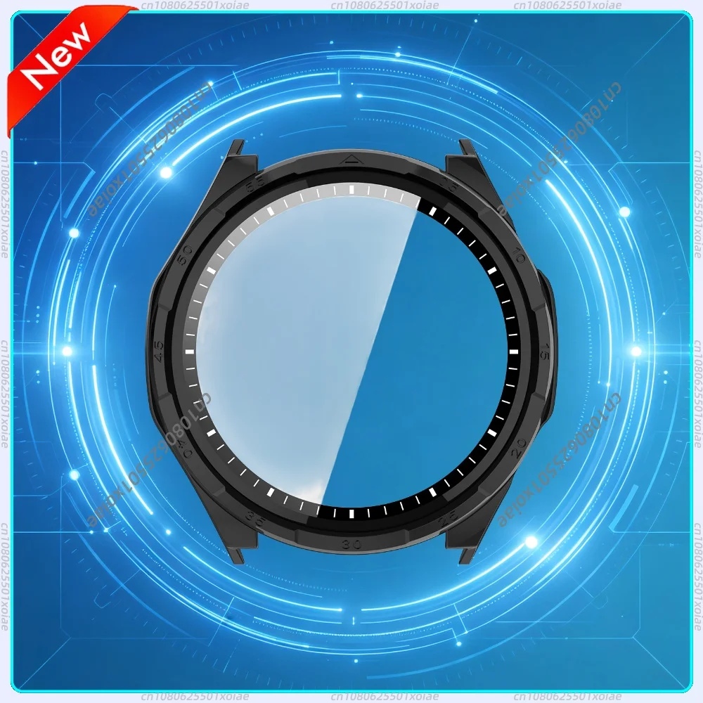 Full Body Protective Case for Honor Watch 6 Plus Tempered Glass PC Shell Snap-on Anti-scratch Slim Cover