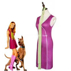 Anime Velma Daphne Purple Cosplay Costume Movie Character Blue Dress Halloween Costume for Women Girls Cosplay Costume